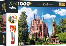 Trefl set 2-in-1 puzzel Kasteel Drachenburg, Duitsland 1000 stukjes met lijm