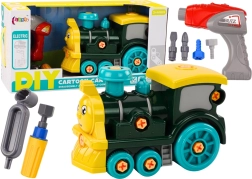 Schroefbare getekende locomotief DIY groen