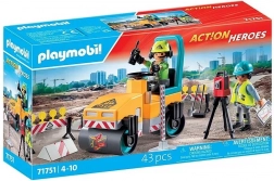 Action Heroes wegenwerken – bouwset met wals en figuurtjes