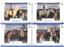 Set paarden met ruiter en omheining