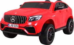 Elektrische kinderauto Mercedes GLC 63 S, rode SUV met 4x4-aandrijving