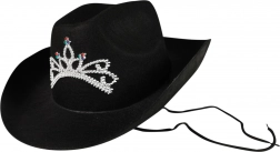 Zwarte cowboyhoed met kroon voor dames