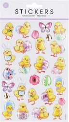 Stickers met paaskuikentjes