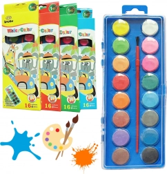 School aquarelverf 16 kleuren met penseel