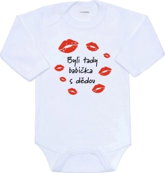 Babyromper met print New Baby – Oma en opa waren hier, lange mouw