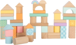 Houten pastelkleurige blokken 50 stuks small foot