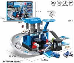 Parkeer set met politiethema en metalen auto's
