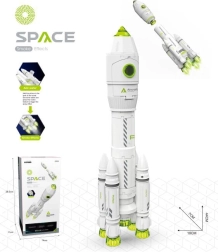Kosmische raket met astronaut – rook, licht en geluid