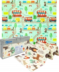 Humbi dubbelzijdige opvouwbare XPE-schuimmat 200 × 180 × 1 cm bos en straatjes