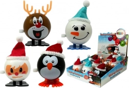 Set opwindbare kerstspeeltjes – pinguïn, rendier, sneeuwman en Kerstman, 12 stuks