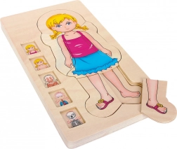 Small foot houten gelaagde puzzel anatomie
