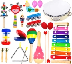 Houten set kindermuziekinstrumenten