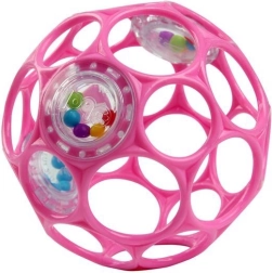 Oball rammelbal rattle 10 cm donkerroze