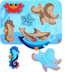 Houten inlegpuzzel Sea World – LUCY & LEO, 6 stukjes