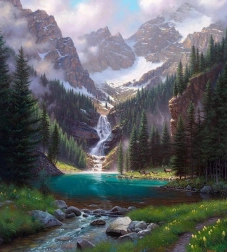 Diamantschilderen Bergstroom 30x40 cm