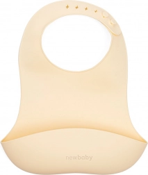 Siliconen slabbetje NEW BABY beige