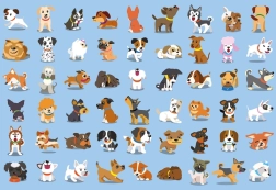 Puzzel met stickers Hondjes 250 stukjes