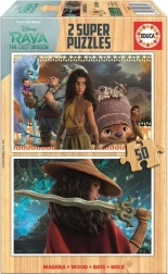 Houten puzzel Raya en de draak 2x50 stukjes