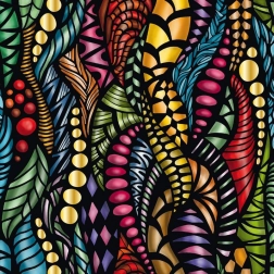 Vierkante puzzel Curiosi Q Gold – patroon I, 72 stukjes