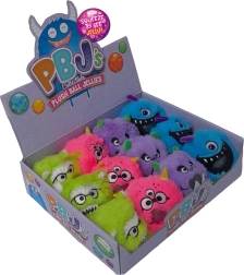 Pluche knijpmonster met bolletjes