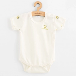 Babybody van biologische katoen NEW BABY Olijven, korte mouw