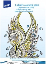 Anti-stress kleurplaten – zwanen en andere vogels A4