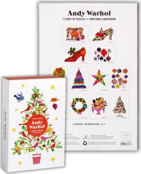 Kerstpuzzel adventskalender 12 dagen volgens Andy Warhol