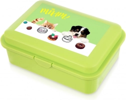 Groene lunchbox met hond en kat 750 ml