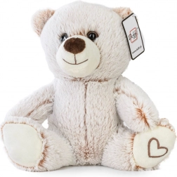 Zittende pluchen teddybeer met hartje 22 cm