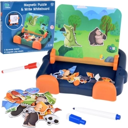 Magnetisch 2-in-1 bord met magnetische dierenpuzzels en uitwisbaar tekenvlak