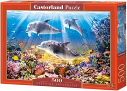 Puzzel 500 stukjes Dolphins Underwater