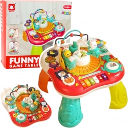 Interactieve educatieve tafel 2-in-1 met muziekpaneel en piano, rood