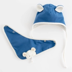 Lente babymutsje met halsdoek New Baby Sebastian blauw 56 (0–3 m)