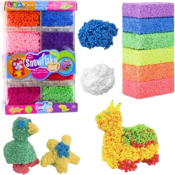 Kleurige boetseerklei van schuimbolletjes in bekertjes, 8 kleuren
