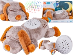 Pluchen hondje met projector en witte ruis - 1 stuk