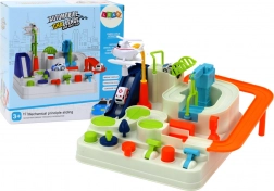 Interactieve parkeerbaan voor kinderen met autootjes