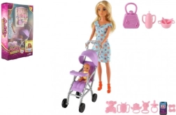 Pop Anlily met kinderwagen en baby