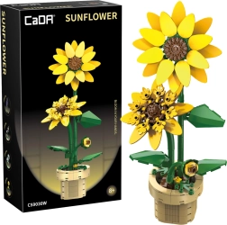CaDA bouwset zonnebloem in bloempot 27 cm, 187 stukjes