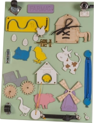 Houten tweezijdig actief bord Boerderij groen 28 x 37,5 x 50 cm