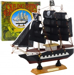 Decoratief model van een piratenschip zwart 20x20cm