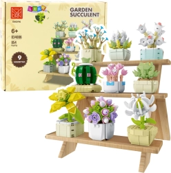 Constructieset bloemen in bloempotten, 9 modellen, 854 stukjes