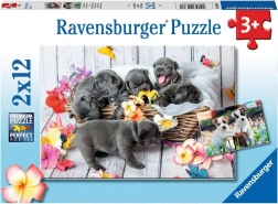 Ravensburger puzzel Schattige puppy’s 2×12 stukjes