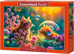 Puzzel 500 stukjes Magical Morning met katten