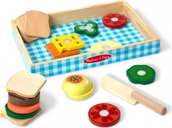 Set houten speelgoed om sandwiches te maken