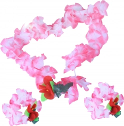 Roze Hawaï-set – ketting en armbanden