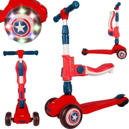 Kinderstep met zitje rood-blauw