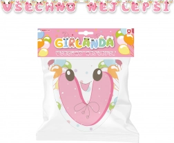 Papieren slinger ‘Van harte gefeliciteerd’ – roze