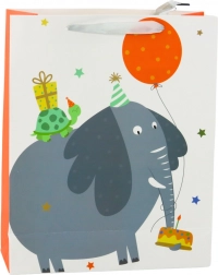Papieren cadeauzak voor kinderen met olifant 32 × 26 × 12 cm