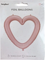 Roze folieballon hart – fotolijst 86 × 83 cm