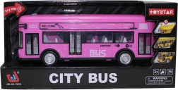 Roze stadsbus met geluiden en licht